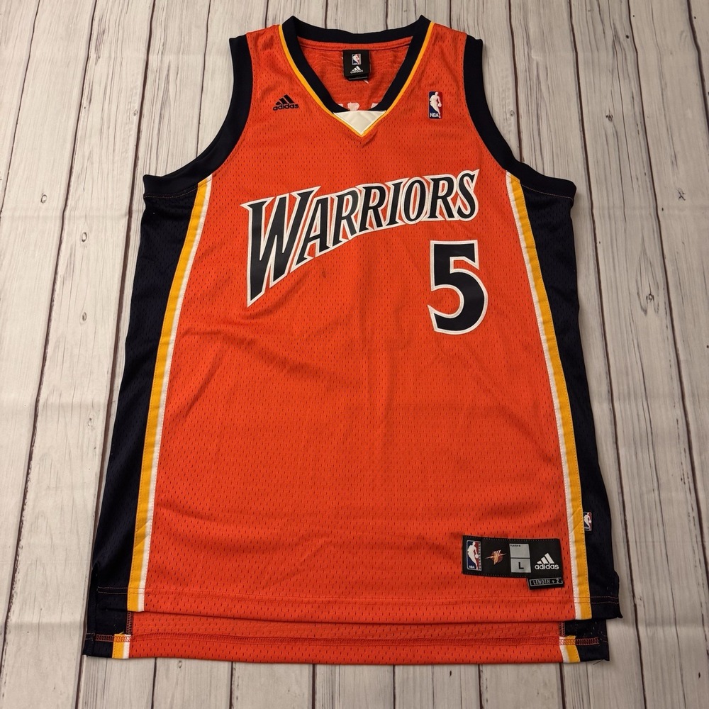 Adidas Golden State Gsw Warriors Baron Davis Orange Swingman Jersey Large
